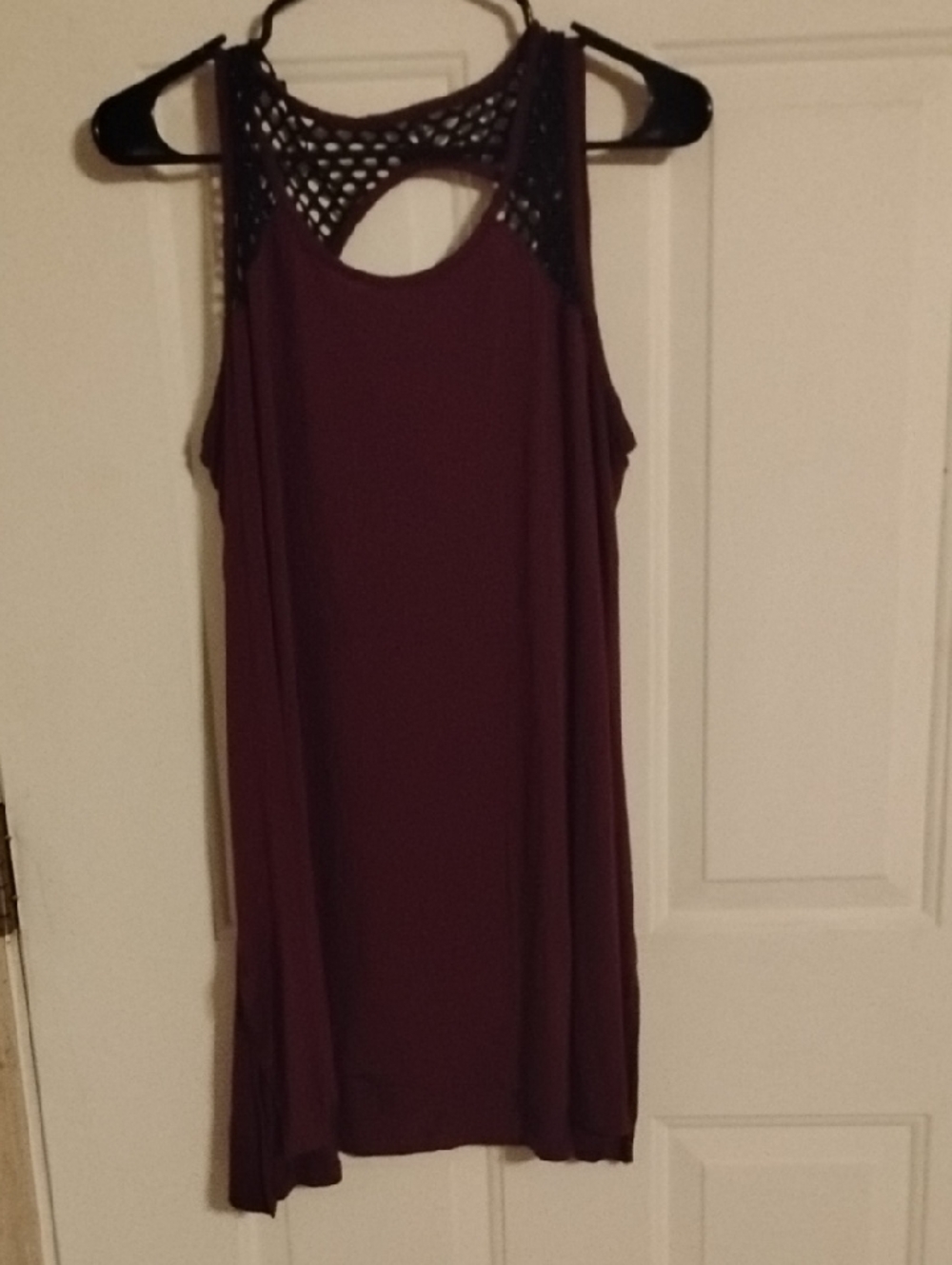 Livi Active Plum Crochet-Yoke Sleeveless Tunic